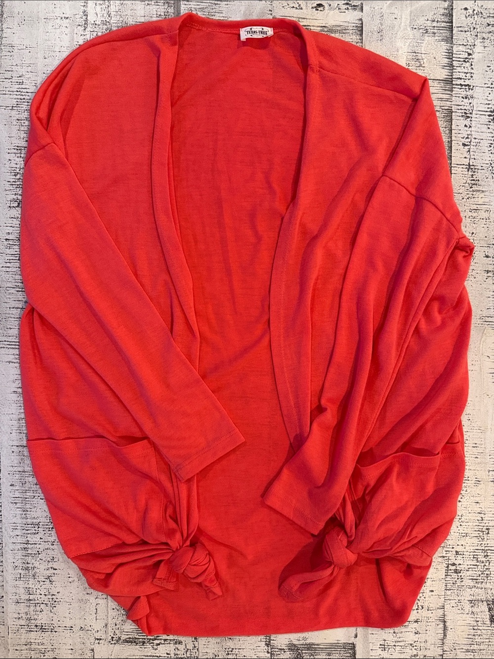 Coral Open-Front Cardigan
